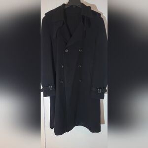 Elegant Black Double-Breasted Pea Coat for Men